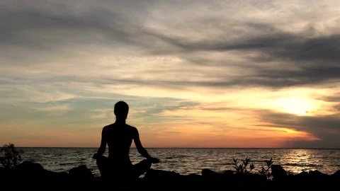 Stock Footage Woman Meditating At The Coast Live Wallpaper Free - Free Live Wallpaper