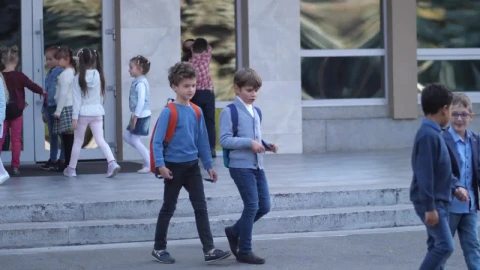Stock Footage Young School Children Talking After Class Live Wallpaper Free - Free Live Wallpaper