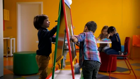 Stock Footage Young Boys Drawing Together Live Wallpaper Free - Free Live Wallpaper