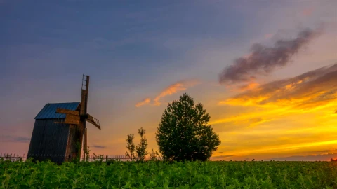 Stock Footage Wooden Windmill At Sunset Live Wallpaper Free - Free Live Wallpaper