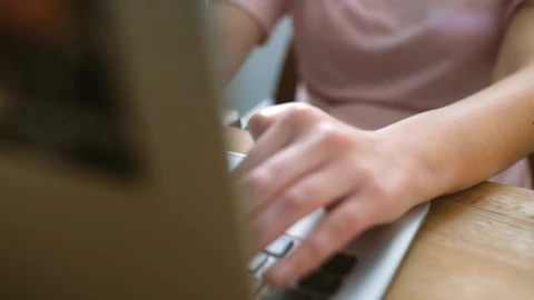 Stock Footage Woman Hands Typing On A Laptop Live Wallpaper Free - Free Live Wallpaper