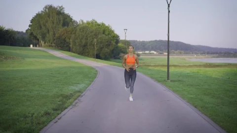 Stock Footage Woman Finishes Jogging Live Wallpaper Free - Free Live Wallpaper