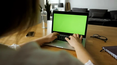 Stock Footage Woman Typing On A Laptop On The Table Live Wallpaper Free - Free Live Wallpaper