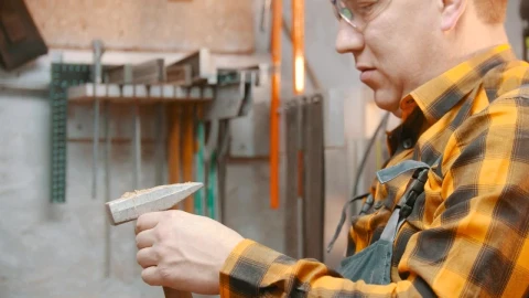 Stock Footage Woodworker Blowing Off Dust From The Hammer Live Wallpaper Free - Free Live Wallpaper