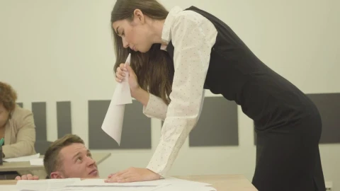 Stock Footage Woman Yells Dramatically At Coworker In Office Live Wallpaper Free - Free Live Wallpaper