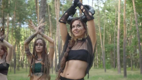 Stock Footage Woman In Fantasy Costumes Belly Dance In Woods Live Wallpaper Free - Free Live Wallpaper