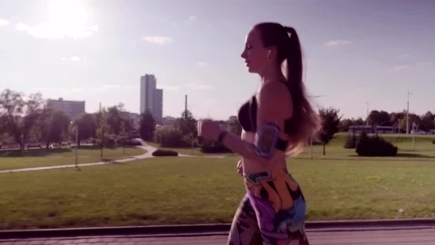 Stock Footage Woman Running Through A Park Live Wallpaper Free - Free Live Wallpaper