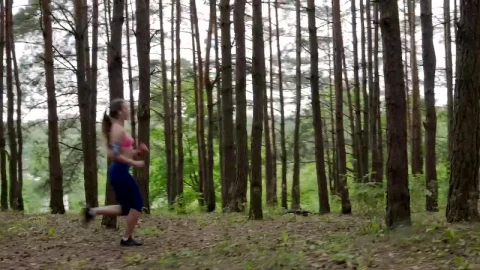 Stock Footage Woman Running Through The Forest Live Wallpaper Free - Free Live Wallpaper