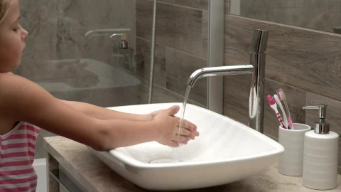 Stock Footage Young Child Washing Their Hands Live Wallpaper Free - Free Live Wallpaper
