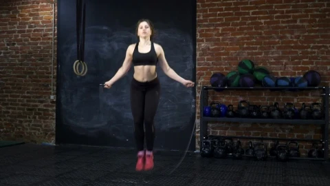 Stock Footage Woman Skipping During A Workout Live Wallpaper Free - Free Live Wallpaper
