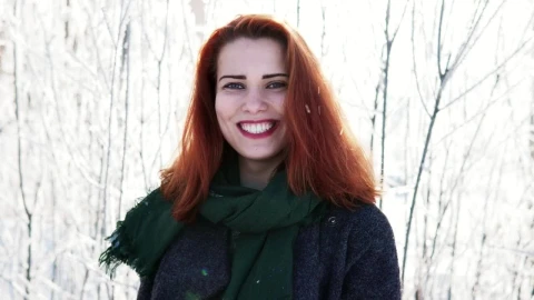 Stock Footage Woman Smiling Outside In The Snow Live Wallpaper Free - Free Live Wallpaper