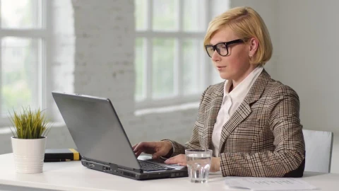 Stock Footage Working Woman Suffers From Eye Or Headache Pain Live Wallpaper Free - Free Live Wallpaper