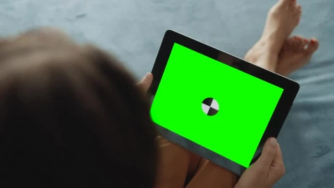 Stock Footage Woman In Bare Feet Holds Greenscreen Tablet Live Wallpaper Free - Free Live Wallpaper