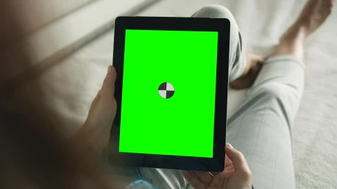 Stock Footage Woman Touches Tablet With Chroma Key Greenscreen Live Wallpaper Free - Free Live Wallpaper