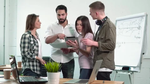 Stock Footage Young Team Having Stressed Meeting In Office Live Wallpaper Free - Free Live Wallpaper