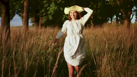 Stock Footage Woman Running Free Through Country Field Live Wallpaper Free - Free Live Wallpaper