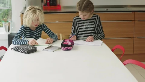Stock Footage Young Children Learning At Home Live Wallpaper Free - Free Live Wallpaper
