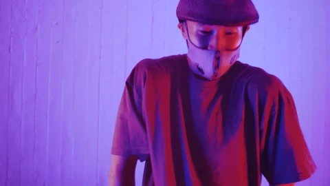 Stock Footage Young Man With Face Mask Dancing Portrait Live Wallpaper Free - Free Live Wallpaper