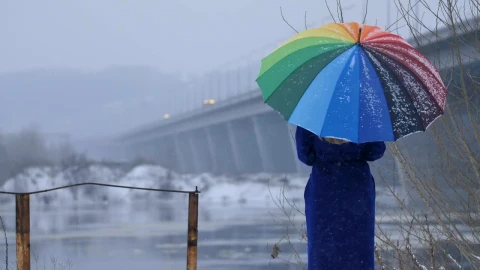 Stock Footage Woman Enjoying The Snowfall Live Wallpaper Free - Free Live Wallpaper