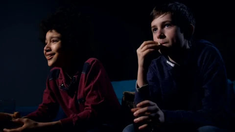Stock Footage Young Boys Watching A Funny Film Live Wallpaper Free - Free Live Wallpaper