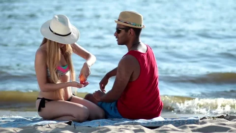 Stock Footage Young Couple Together At The Beach Live Wallpaper Free - Free Live Wallpaper