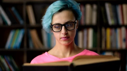 Stock Footage Woman With Glasses Reading A Book Live Wallpaper Free - Free Live Wallpaper