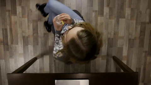 Stock Footage Woman Spinning On Her Chair At Work Live Wallpaper Free - Free Live Wallpaper