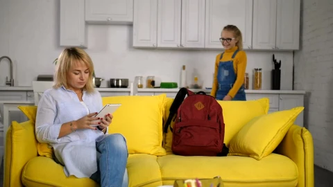 Stock Footage Young Girl Saying Goodbye To Her Mother Live Wallpaper Free - Free Live Wallpaper