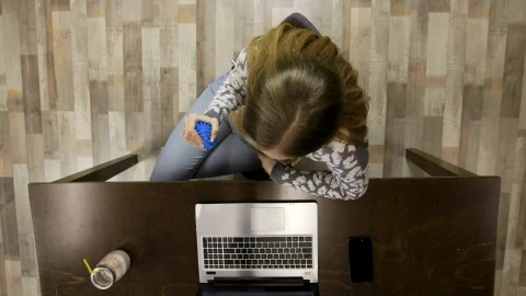 Stock Footage Young Woman Stressed At Work Live Wallpaper Free - Free Live Wallpaper