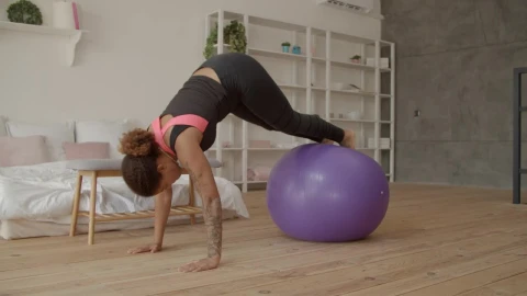 Stock Footage Woman Exercising With A Giant Ball Live Wallpaper Free - Free Live Wallpaper