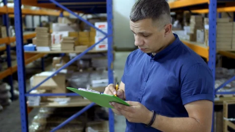 Stock Footage Young Worker Doing Inventory Live Wallpaper Free - Free Live Wallpaper