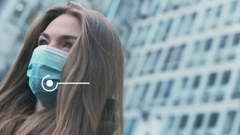Stock Footage Woman With A Mask And An Animated Text Of Covid Live Wallpaper Free - Free Live Wallpaper
