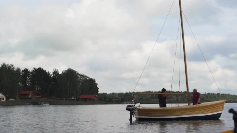 Stock Footage Wooden Sailboat Floating On A Lake Live Wallpaper Free - Free Live Wallpaper
