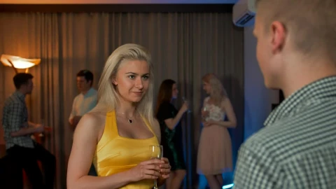 Stock Footage Woman Flirting With A Man At A Party Live Wallpaper Free - Free Live Wallpaper
