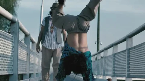 Stock Footage Young Man Dancing Upside Down On A Pedestrian Bridge Live Wallpaper Free - Free Live Wallpaper