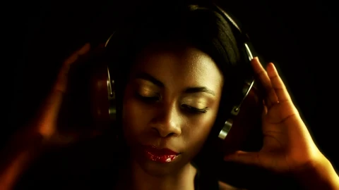 Stock Footage Woman Listening To Music In A Dark Room Live Wallpaper Free - Free Live Wallpaper