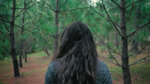 Stock Footage Woman Walking Through The Branches In A Forest Live Wallpaper Free - Free Live Wallpaper