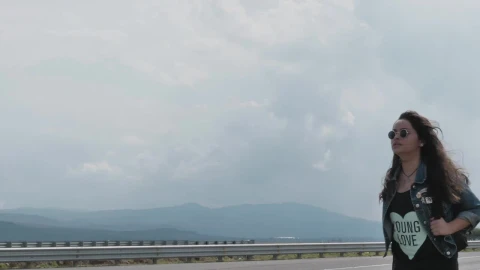 Stock Footage Young Woman Asking For A Ride By The Road Live Wallpaper Free - Free Live Wallpaper