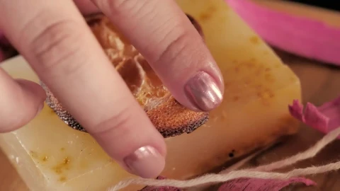 Stock Footage Womans Hands Decorating A Handmade Soap Live Wallpaper Free - Free Live Wallpaper