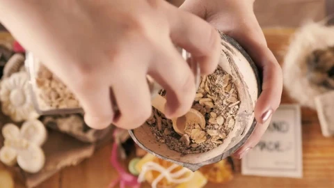 Stock Footage Woman Mixing Ingredients In A Bowl Live Wallpaper Free - Free Live Wallpaper