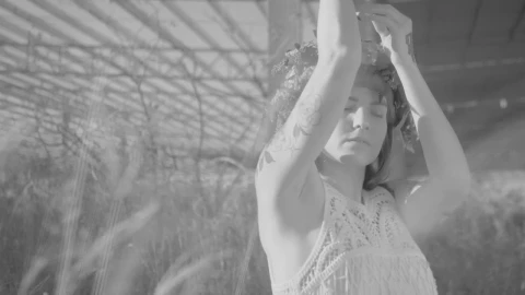 Stock Footage Woman With Tattoos Dances Among The Tall Grass Live Wallpaper Free - Free Live Wallpaper