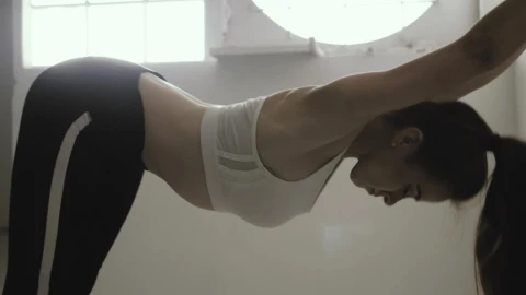 Stock Footage Woman Stretching Next To A Window Live Wallpaper Free - Free Live Wallpaper