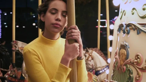 Stock Footage Woman Riding A Carrousel Live Wallpaper Free - Free Live Wallpaper