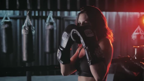 Stock Footage Woman Warming Up Before Boxing Training Live Wallpaper Free - Free Live Wallpaper