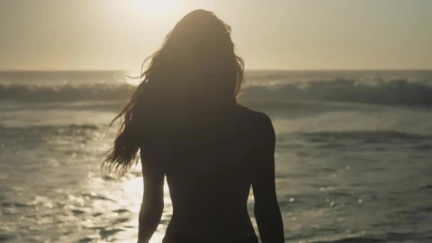 Stock Footage Woman Walking Into The Ocean Live Wallpaper Free - Free Live Wallpaper