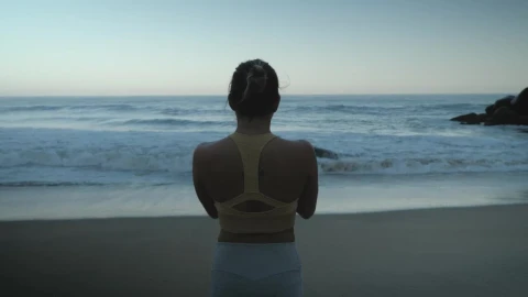 Stock Footage Yoga And Stretching On The Beach Live Wallpaper Free - Free Live Wallpaper