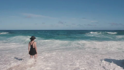 Stock Footage Woman With Feet In Ocean Live Wallpaper Free - Free Live Wallpaper