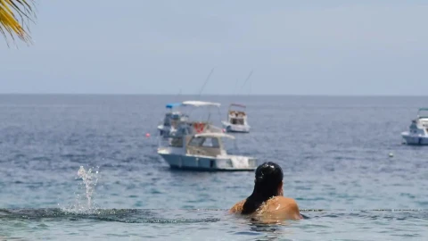 Stock Footage Woman Swimming In Ocean Pool Live Wallpaper Free - Free Live Wallpaper