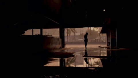 Stock Footage Zombie Silhouette Inside A Dark Building Live Wallpaper Free - Free Live Wallpaper