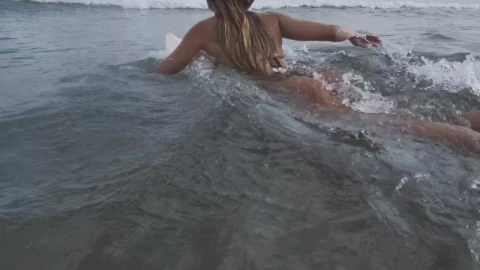 Stock Footage Woman Paddling On A Surfboard Live Wallpaper Free - Free Live Wallpaper